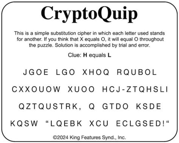 Cryptoquip Answer for 04/14/2023 Cryptoquip Answers